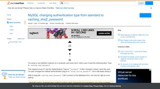 
                            4. MySQL changing authentication type from standard to ...