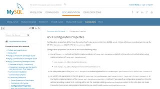 
                            10. MySQL :: Connectors and APIs Manual :: 4.5.3 Configuration Properties