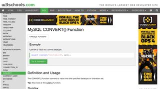 
                            9. MySQL CONVERT() Function - W3Schools