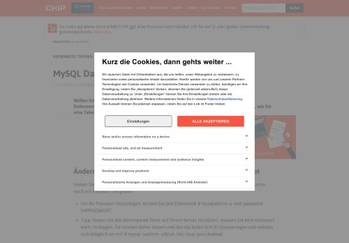 
                            5. MySQL Datenbank unter Linux anlegen - CHIP