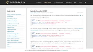 
                            9. MySQL DELETE - Daten löschen - MySQL Tutorial - PHP & MySQL ...