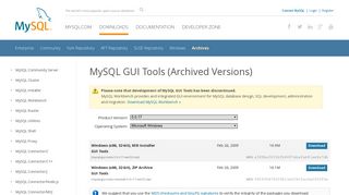 
                            3. MySQL :: Download MySQL GUI Tools (Archived Versions) - Downloads