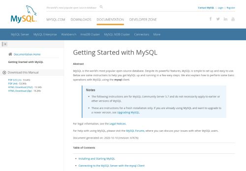 
                            3. MySQL :: Getting Started with MySQL