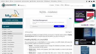 
                            12. MySQL Installation - Tutorialspoint