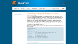 
                            4. MySQL logon and logoff trigger for auditing | FromDual