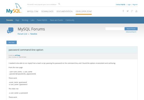 
                            4. MySQL :: password command-line option