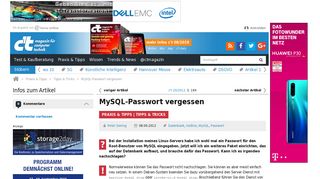 
                            6. MySQL-Passwort vergessen | c't Magazin - Heise