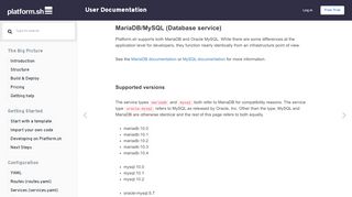
                            8. MySQL · Platform.sh Documentation