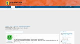 
                            13. MySQL] Root-Benutzername ändern | tutorials.de