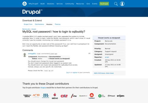 
                            2. MySQL root password / how to login to sqlbuddy? [#1788032] | Drupal ...