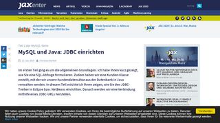 
                            10. MySQL und Java: JDBC einrichten - JAXenter