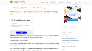 
                            4. MySQL UUID Smackdown: UUID vs. INT for Primary Key