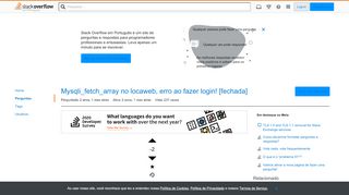 
                            10. Mysqli_fetch_array no locaweb, erro ao fazer login! - Stack Overflow ...