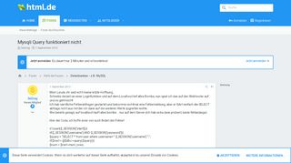 
                            13. Mysqli Query funktioniert nicht | html.de - HTML für Anfänger und ...