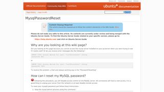 
                            8. MysqlPasswordReset - Community Help Wiki - Ubuntu Documentation
