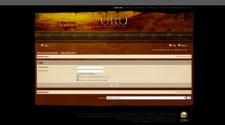 
                            1. Myst Online: URU Live Forums • User Control Panel • Login