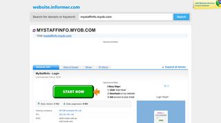 
                            12. mystaffinfo.myob.com at WI. MyStaffInfo - Login - Website Informer