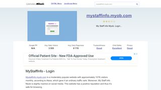 
                            3. Mystaffinfo.myob.com website. MyStaffInfo - Login.