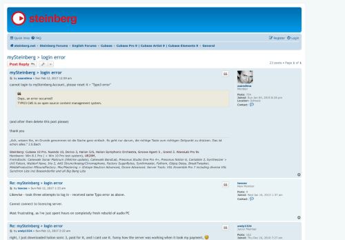 
                            11. mySteinberg > login error - www.steinberg.net