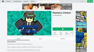 
                            4. Mystery Clicker™ - Roblox