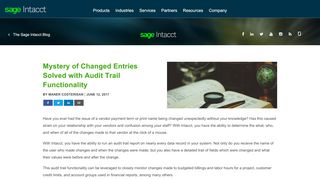 
                            4. Mystery of Changed Entries Solved with Audit Trail ... - Sage Intacct