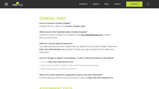 
                            4. Mystery Shopper FAQ| BDS Marketing