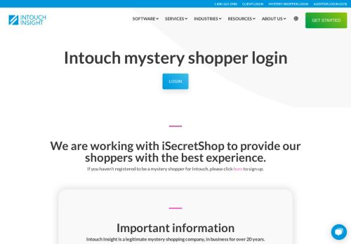 
                            9. Mystery Shopper Login | IntouchShop | Intouch Insight