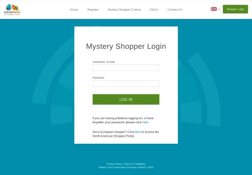 
                            8. Mystery Shopper Login - Market Force Information