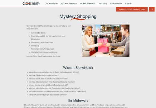 
                            2. Mystery Shopping / CEE Customer Experience Experts