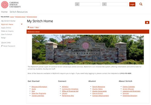 
                            5. MyStritch Home - Cardinal Stritch University