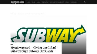 
                            8. Mysubwaycard – Activate and Check Subway Gift Card ... - Login Guide