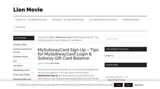 
                            4. MySubwayCard Sign Up – Tips for MySubwayCard Login & Subway ...