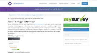 
                            6. Mysurvey inloggen, hoe kan ik doen? - 0 reviews - Enqueteplein.nl