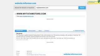 
                            12. mytatamotors.com at WI. Tata group - Website Informer