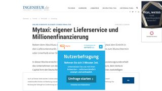 
                            8. Mytaxi: eigener Lieferservice und Millionenfinanzierung - ingenieur.de