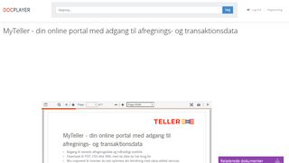 
                            8. MyTeller - din online portal med adgang til afregnings- og ...