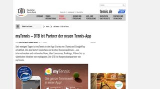 
                            10. myTennis – DTB ist Partner der neuen Tennis-App - Deutscher Tennis ...
