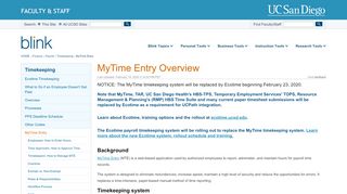 
                            8. MyTime Entry Overview - Blink
