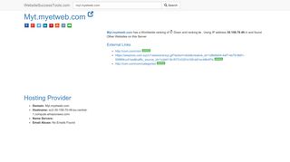 
                            8. Myt.myetweb.com Error Analysis (By Tools) - WebsiteSuccessTools.com