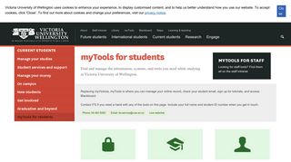 
                            12. myTools for students | Victoria University of Wellington