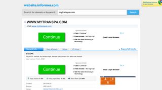 
                            9. mytranspa.com at Website Informer. transPA. Visit My TransPA.