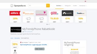 
                            10. ? MyTrendyPhone Rabattkode || 90% Rabatt ⇒ EKSKLUSIVT