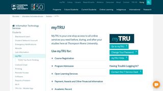 
                            3. myTRU, IT Services - Thompson Rivers University