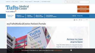 
                            7. myTuftsMedicalCenter offers access to your online health records ...