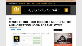 
                            9. MyUCF to roll out required Multi-Factor Authorization Login for ...