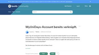 
                            8. MyUniDays-Account bereits verknüpft. - The Spotify Community