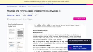 
                            12. MyUnisa and MyLife access What is myUnisa myUnisa is a secure ...