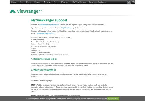 
                            7. My.ViewRanger Support - ViewRanger