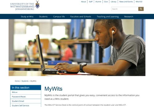 
                            2. MyWits - Wits University