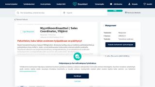 
                            13. Myyntikoordinaattori / Sales Coordinator, Ylöjärvi - Manpower ...